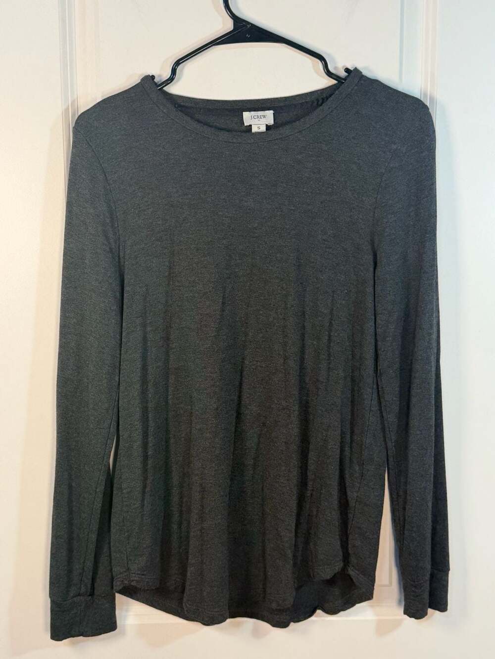 J.Crew Factory Drapey Long-Sleeve T-Shirt, Dark Grey, Size S